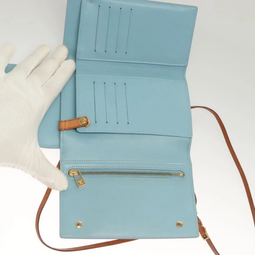 LOUIS VUITTON Monogram Vernis Walker Wallet Baby Blue - Picture 9 of 15